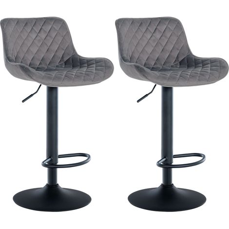 2er Set Barhocker Minosa dunkelgrau Samt
