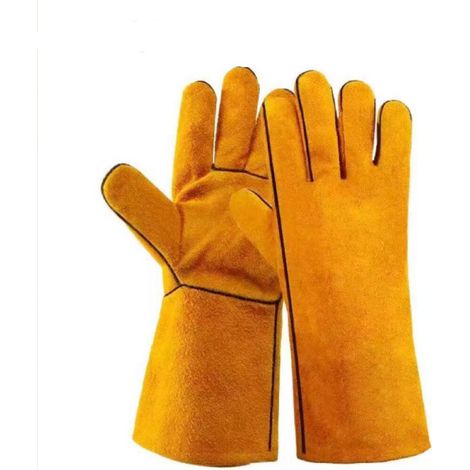 Gants de protection contre les morsures de perroquets et autres animaux de compagnie, en cuir épais double couche, résistants aux hautes températures et à la soudure, faciles à utiliser et sûrs à mani (1/5)