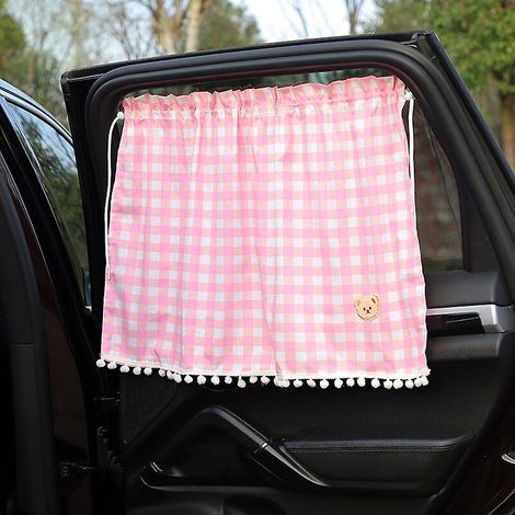 Pare-soleil universel pour voiture (1 pièce), motif ours mignon, rose, pour vitres arrière et latérales. Protection solaire pour pare-brise et lunette arrière.