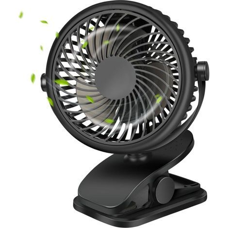 Mini-USB-Clipventilator, 2200 mAh, 3 Geschwindigkeitsstufen, 720°-Drehung, leise, für Kinderwagen, Auto, Büro (1/5)