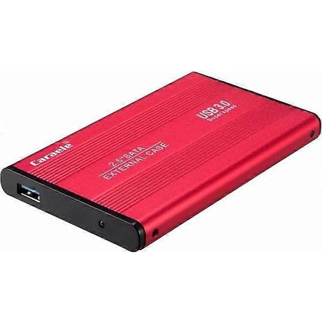 Boîtier pour disque dur mobile Vikye USB 3.0 2,5 pouces SSD HDD en alliage d'aluminium [8 To] (Rouge) (1/5)