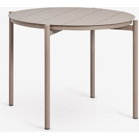 SKLUM Runder Gartentisch Ø110 cm aus Aluminium Elton Moka Braun