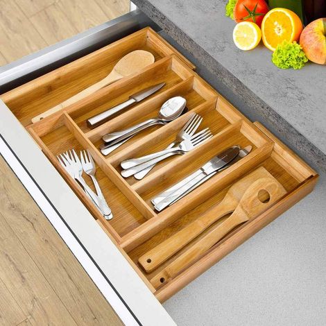 Range-Couverts pour tiroir 37 x 31 x 5 cm Bamboo Naturale (1/5)