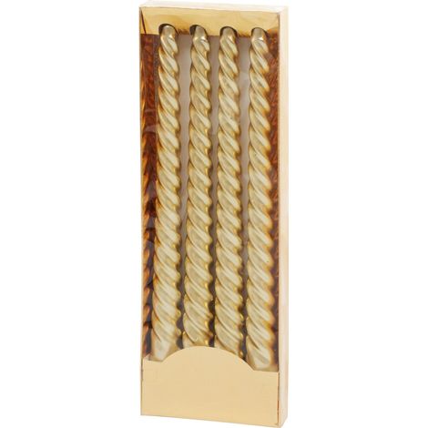 Kerze MagicHome Weihnachten, 25 cm, Packung 4 Stk., gold, spiralförmig, gedreht (1/5)
