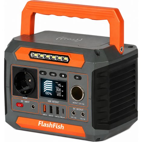 Station électrique portable 144,3 Wh - 200 W, puissance de crête 400 W - Jusqu’à 9 appareils simultanément - QC 3.0, Type-C et charge sans fil 5 W