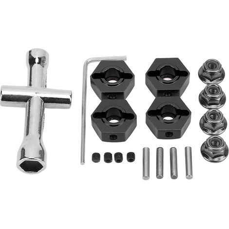 14-mm-Radnaben-Set aus Aluminiumlegierung, universeller Radadapter für ARRMA Senton 1/10 RC-Car, Schwarz (1/5)
