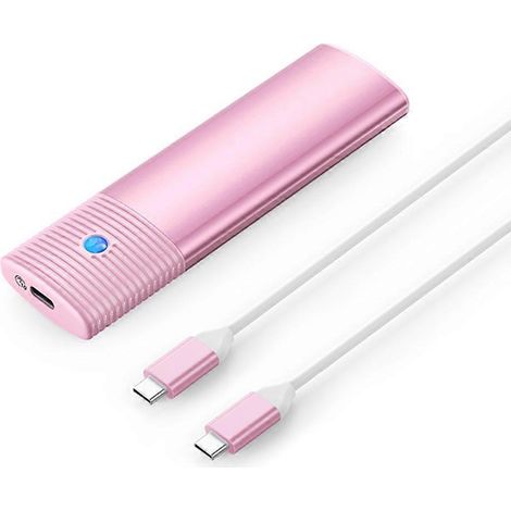 Externes Festplattengehäuse für M.2 NVMe SATA USB 3.2 mit 10 Gbit/s, UASP- und Dual-Protokoll-Unterstützung, pink, hohe Geschwindigkeit 10 Gbit/s, SSD-kompatibel.