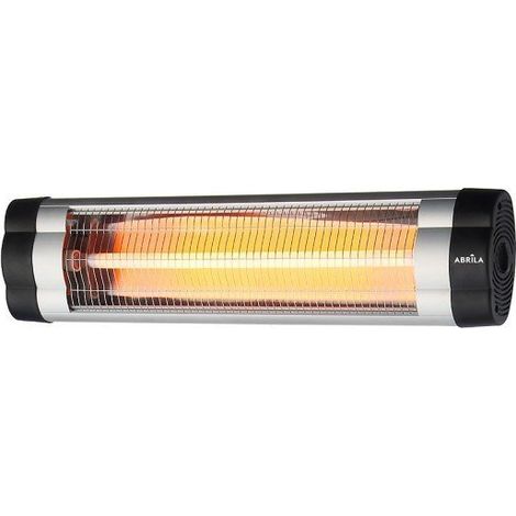 Calefactor Exterior Cuarzo Austral 1500w Negro/cromo Infrarrojo Pie/pared Termost.reg.20x61x8,5cm