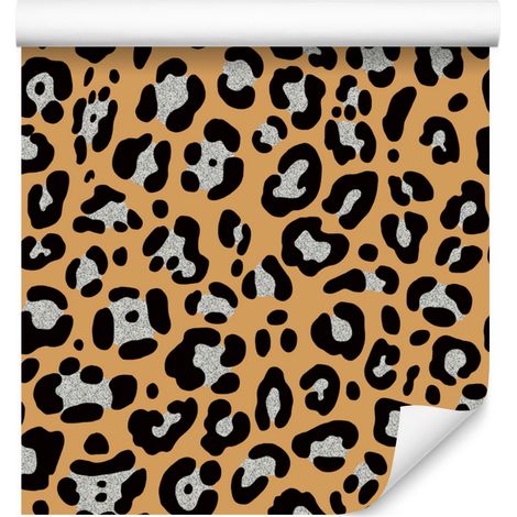 Papier peint imitation peau d'animal, or, ocre, rouille et noir, 50 x 1000 cm (1/5)