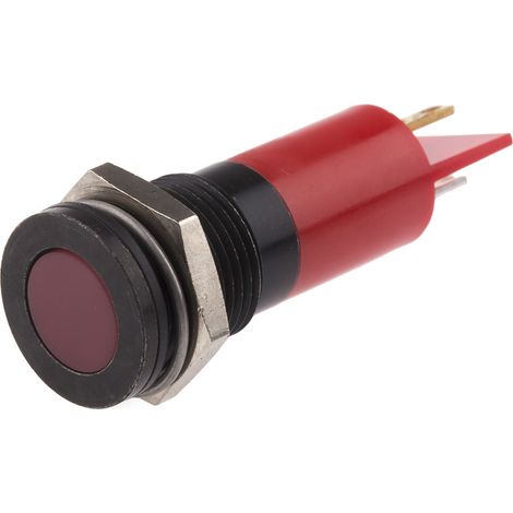 Voyant LED lumineux Rouge RS PRO, dia. 14mm, 220V c.a., IP67 ( Prix pour 1 ) (1/2)