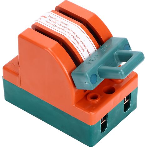 Interrupteur de sécurité à couteau bipolaire 63 A AC 220 V unidirectionnel en ABS et cuivre pour disjoncteurs à sécurité intégrée (1/5)
