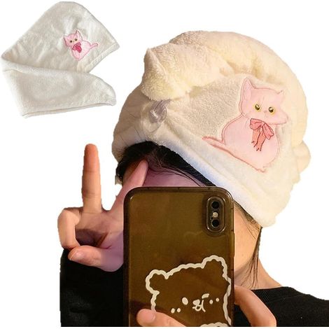 Serviette , Lot de 1 Serviettes de Séchage en Microfibre Super Absorbantes avec Boutons, de Super Doux et Absorbant avec（Blanc）