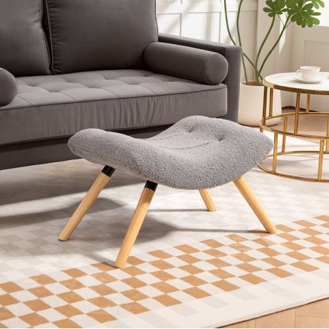 Poggiapiedi pouf imbottito in poliestere 67x45x38 cm OKMYHOME (1/5)