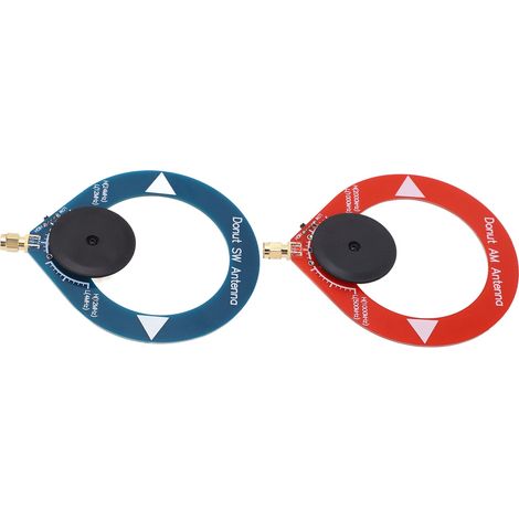 Set mit 2 tragbaren, miniaturisierten, kreisförmigen Anti-Interferenz-Antennen für AM, MW und SW-Kurzwellenradio