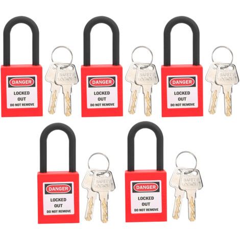 5 ensembles de cadenas de sécurité anti-poussière en nylon de 38 mm pour site industriel rouge (1/5)