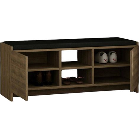 Dmora - Zapatero Dbarrec, Zapatero, Armario de entrada multiusos, Zapatero, 110x37h43 cm, Roble