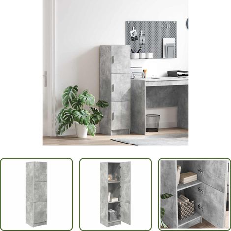 Holz - Highboard Beton Grau 31,5 x 32 x 122,5 cm (1/5)