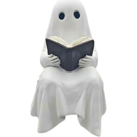 Figurine fantôme d'Halloween - Décoration unique et effrayante pour le salon ou la cheminée - Lecture (1/5)