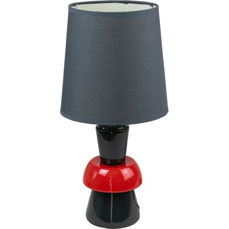 Lampe a poser pied ceramique rouge gris anthracite luminaire (1/3)