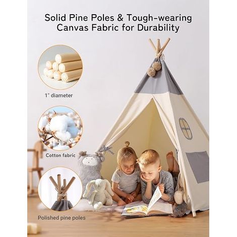 Tipi Enfant avec lumière Tapis (1/4)