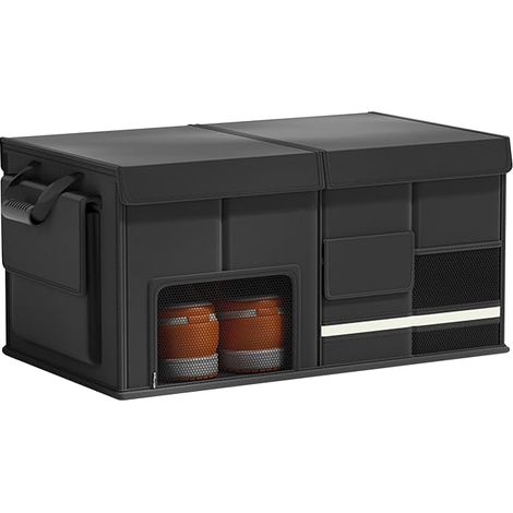 Organiseur De Coffre Oxford Tissu Grande Capacité Boîte Rangement Voiture Multi-Compartiment Pliant Convient Pour La Voiture/Suv/Truck/Automotive (1/5)