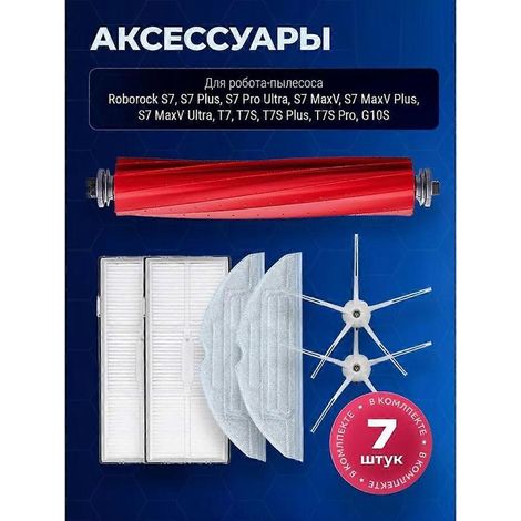 Accessori per aspirapolvere robot Roborock S7, S7 Plus, S7 Pro Ultra, S7 MaxV, S7 MaxV Plus e S7 MaxV Ultra: spazzola, filtro e panno per lavare i pavimenti. (1/5)