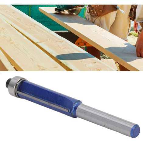 Fraise à bois, queue de 6,35 mm (1/4"), qualité professionnelle argent-bleu, fraise à chanfreiner, fraise à plaquer les chants, fraise de finition, 6,35 x 7,94 x 66 cm (1/4" x 5/16" x 26") (1/5)