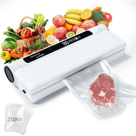 Bardusch-Machine sous vide pour aliments, aspiration puissante de 60 kPa, mode humide/sec, 20 sacs sous vide, minuteur numérique, compacte et légère, idéale pour une utilisation domestique. (1/4)