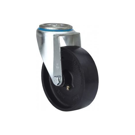 RUEDA .80 GIRATORIA TALADRO PLASTICO 130K