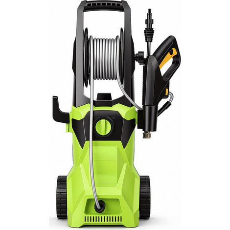 Nettoyeur Haute Pression 1500W - 330 bar - Equipé de 4 buses angulaires - 15L/min - enrouleur tuyau 10m - 29×25×67cm - Vert - FLASIDU (1/5)
