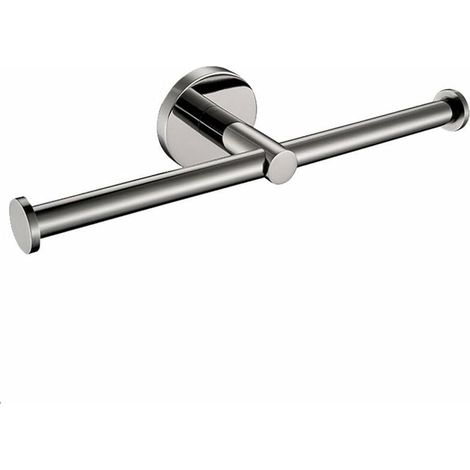 Doppelter Toilettenpapierhalter, Chrom, Toilettenpapierrollenhalter, Wandmontage, moderner silberner Toilettenpapierhalter, 2-in-1, Edelstahl für Badezimmer