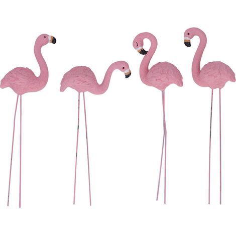 Statue de jardin de flamant rose, 4 pièces, petits détails fins, élégants et vifs, pour cour, pelouse, Patio, décorations, cadeaux (1/5)