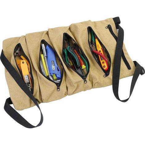 Sac de rangement d'outils de quincaillerie kaki Sac de rangement d'outils de voiture Sac de rangement d'outils de quincaillerie Sac de rangement d'outils d'électricien en toile