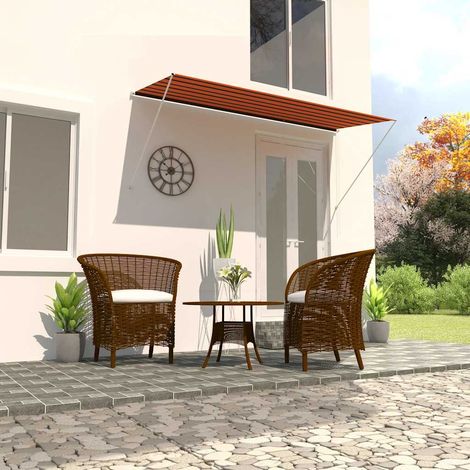 Einziehbare Markise 300×150 cm Orange und Braun (1/5)