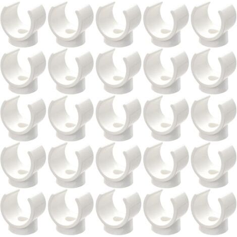 Lot de 25 colliers de serrage pour tuyau d'eau, colliers de fixation en forme de U, accessoires de tuyau, colliers de serrage (blanc) (1/5)