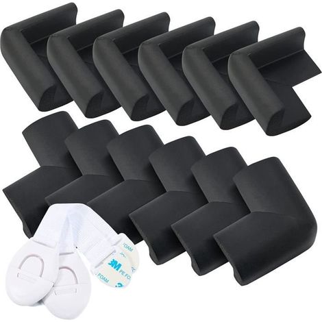 Protection Coin de Table Bébé - 10+2 Pièces - Mousse Souple - Blanc (1/4)