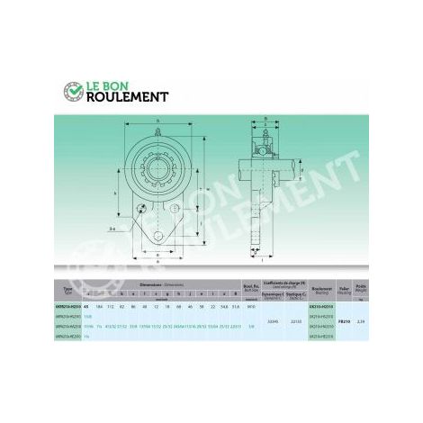 Palier fonte UKFB210+H2310
