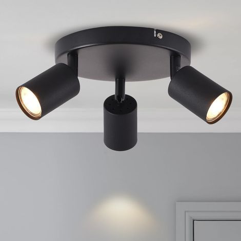 Ceiling Spotlights, GU10 Base, Black Metal, 350° Swivel, Indoor Living Room/Bedroom (1/5)