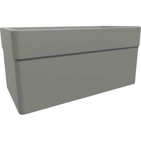 Jardiniere 80 cm - EDA - CAREL - 63 L - Avec roulettes - Extérieur ou intérieur - 78 x 39 x 39 cm - Taupe (1/2)