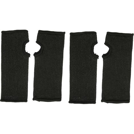 4Manchons anti-coupure niveau 5, design à trou pour pouce, ajustement parfait, noirs, renforcés, protection des bras antigriffes, lot de 4 pièces. (1/5)