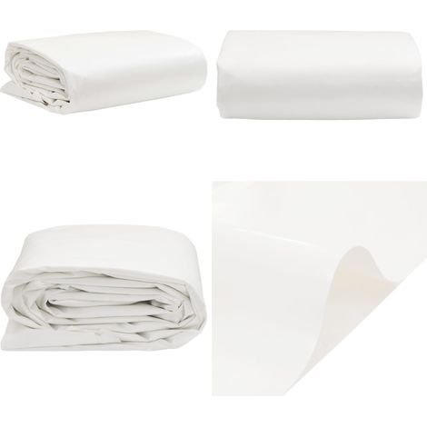 Bâche blanc 4x8 m 650 g/m² - Couverture Extérieure - Bâche Imperméable - Bâche Protectrice - Bâche Voiture - Bâche Moto - Home & Living (1/5)