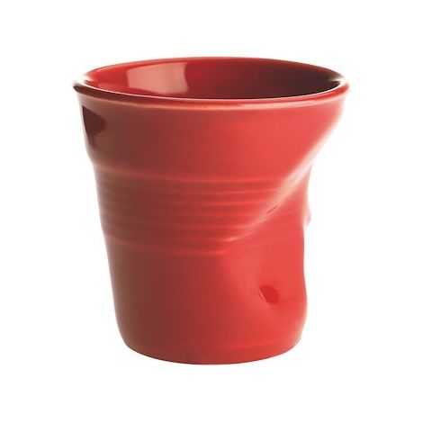Gobelet revol porcelaine finition froissé 80 ml rouge vibrant