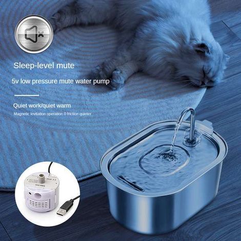 1 ensemble. Couleur : Argent. Matériau : Acier inoxydable. Norme européenne AC220V 108oz/3,2L. Acier inoxydable pour animaux de compagnie.