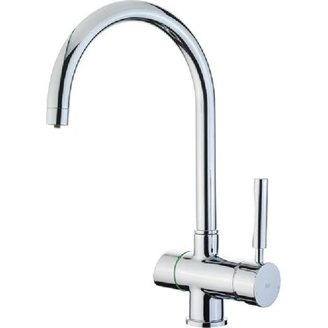 GRIFO OS 200 CROMO Monomando para instalar con sistema de agua filtrada u osmosis, 2 vías de agua independientes, el agua pura nunca se mezcla con la normal. Sin filtro. (1/4)