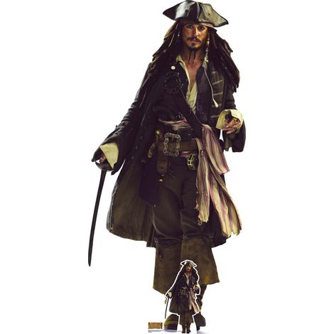 Figurine en carton  Pirate  Capitaine Jack Sparrow Johnny DEPP - Haut 184 cm (1/5)