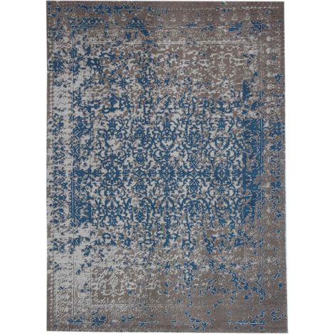 Tapis extérieur fait à la main ensoleille 310 beige bleu - 80 x 150 cm (1/5)