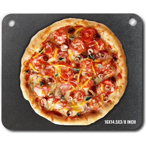 VEVOR Pietra Refrattaria, Piastra per Pizza in Acciaio da Forno, 406 x 368 x 10 mm, Pietra per Pizza in Acciaio al Carbonio, Teglia per Pizza Resistente per Griglia Barbecue all'Aperto, Forno Interno (1/4)