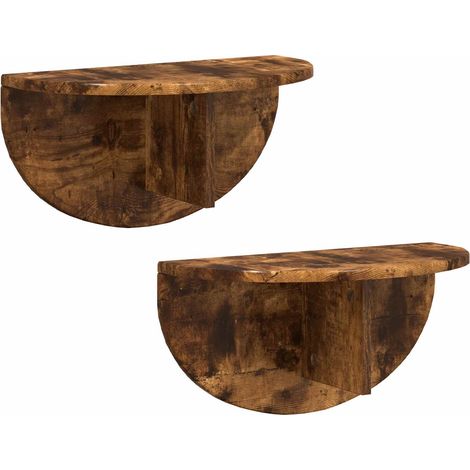 Maison Exclusive - Wandregal 2 pcs Geräucherte Eiche 48 x 24 x 24 (1/5)