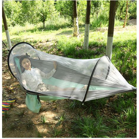Hamac de camping avec moustiquaire intégrée - Protection anti-moustiques - Installation facile