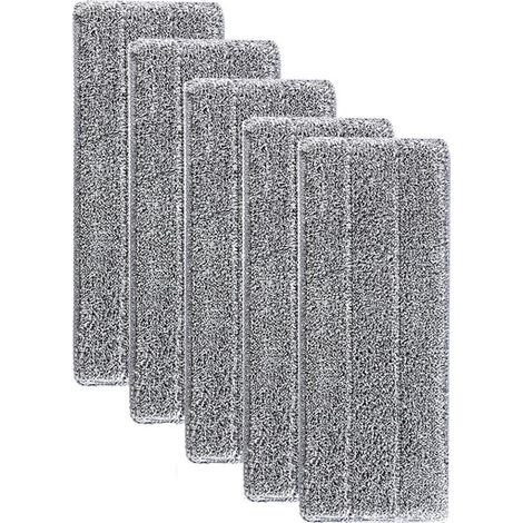 Serpillères en Microfibre pour Balai Lave-Sol Housse de Nettoyage de Rechange Vadrouille La Tête de Ménage de Vadrouille pour Balai Plat Nettoyage en Microfibre 33x12mm，5PCS (1/5)